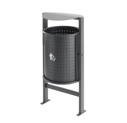 Outdoor Waste Bin with Steel Hat EPOXY Paint